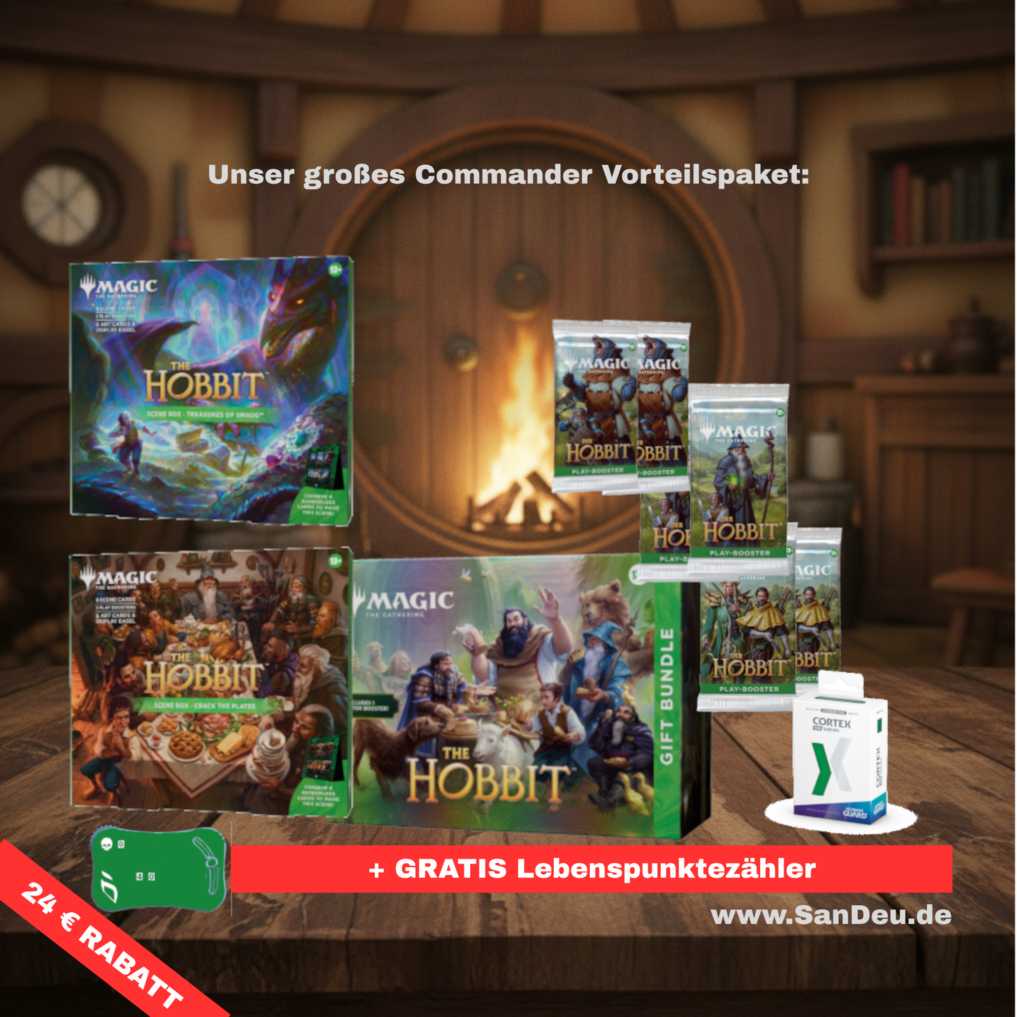 Magic: The Gathering – Commander ultimate Paket | Gift Bundle + Szenenboxen +6 Booster + 100 Cortex Sleeves (Englisch)