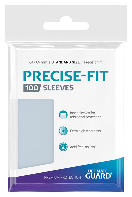 Ultimate Guard Precise-Fit Transparent Sleeves – Standardgröße (100 Stück)