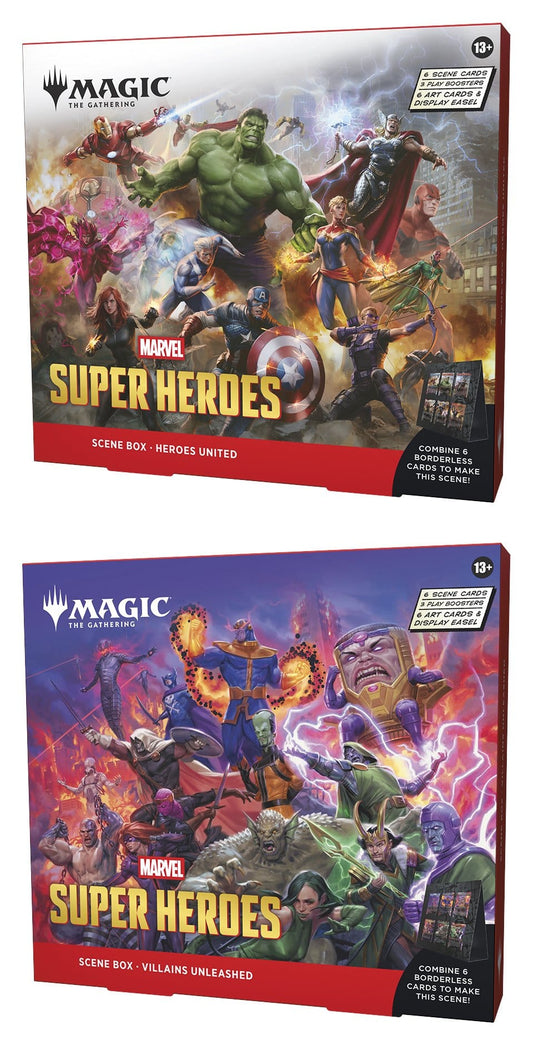 Magic: The Gathering – Marvel Super Heroes Szenenboxen Display (2) Englisch